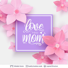 Wall Mural - Mother's Day greeting card banner vector template.