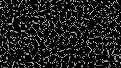 Abstract animated background of voronoi cellular pattern. Seamless loop footage