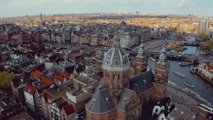 Wall Mural - Amazing aerial view over Amsterdam. 