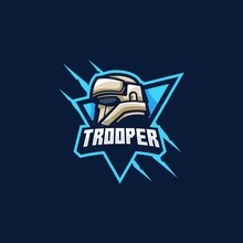 Trooper Mascot Games Illustration Vector Template