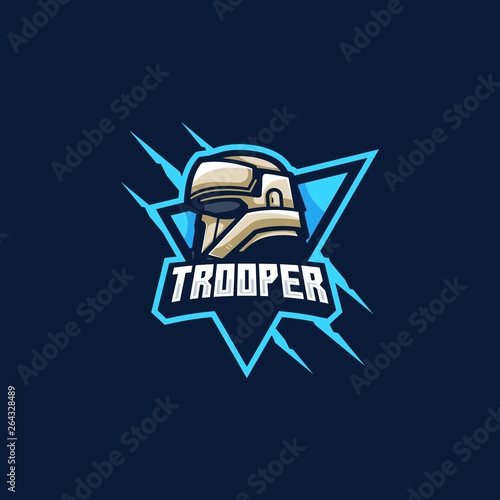 Cuadros en Lienzo Trooper mascot Games illustration Vector Template