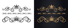 Golden Elements In Royal Style For Design