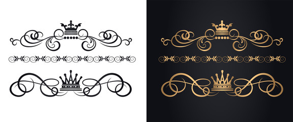 Sticker - Golden elements in royal style for design