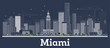 © BooblGum - Outline Miami Florida City Skyline with White Buildings.