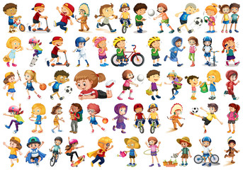 Wall Mural - set of children character