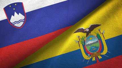 Slovenia and Ecuador two flags textile cloth, fabric texture