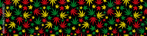 Fotomural Rasta rectangular banner pattern seamless background