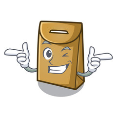 Sticker - Wink paper bag isolated with the character