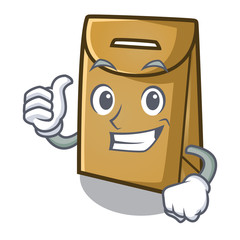 Canvas Print - Thumbs up paper bag isolated with the character