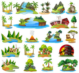 Wall Mural - set of nature lanscape