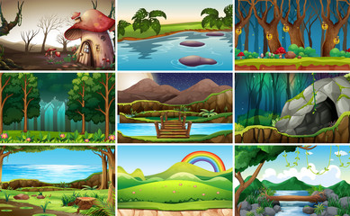 Sticker - Set of nature background