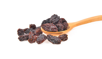 Poster - Black raisins on  white background