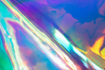 Fototapete - Abstract trendy holographic background. Real texture in pale violet, pink and mint colors with scratches and irregularities