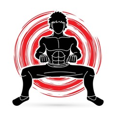 Wall Mural - A Man pose Kung Fu fighting action graphic vector.