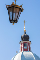 Wall Mural - lantern lighting on the background of the dome of the Orthodox Church built in the 18th century