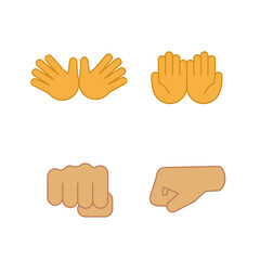 Sticker - Hand gesture emojis color icons set