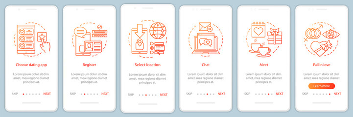 Online dating onboarding mobile app