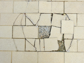 Wall Mural - crack tile floor texture