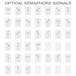 monochrome icon set with optical semaphore signals