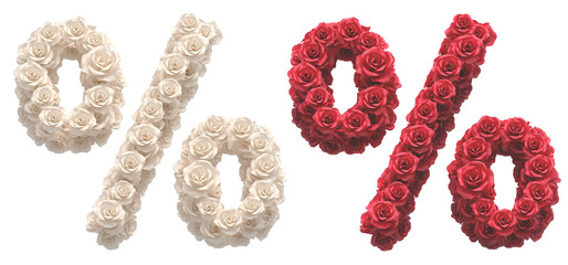 Wall Mural - Red and White roses font.