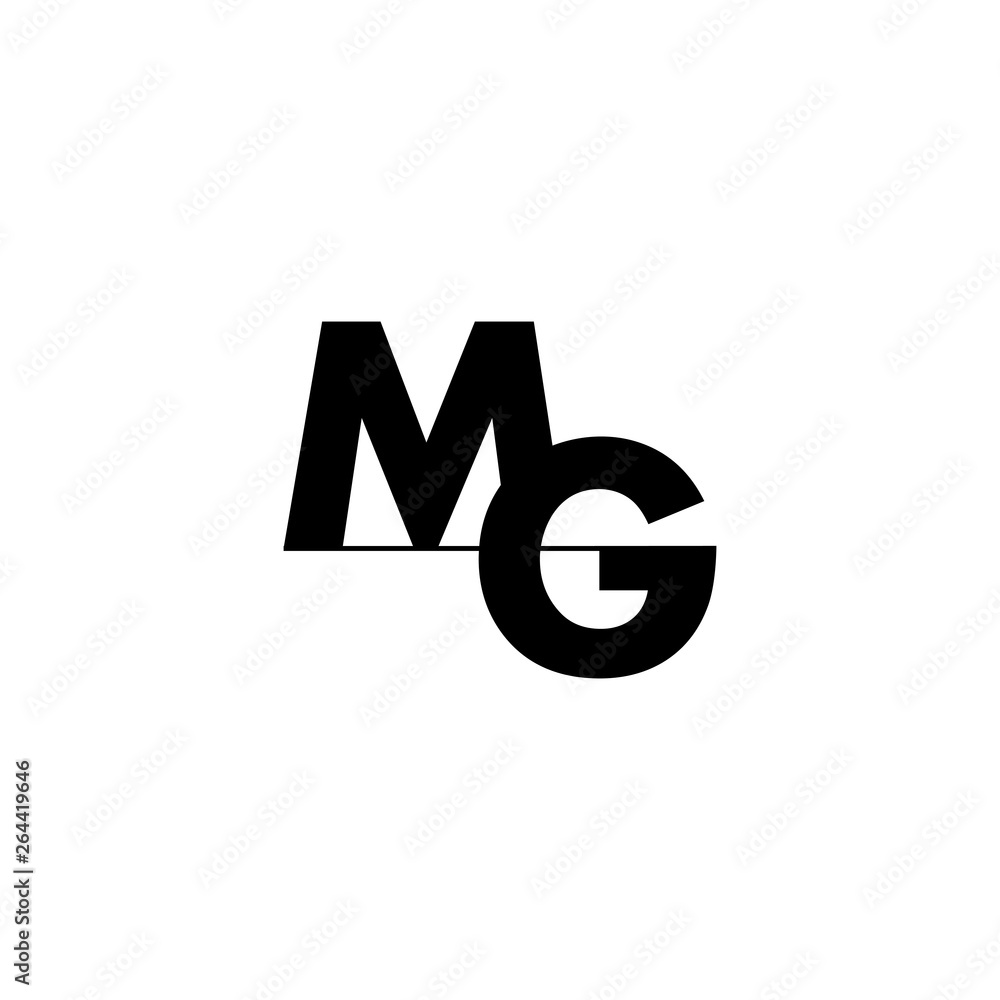 letters mg simple linked logo vector - obrazy, fototapety, plakaty 