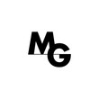 letters mg simple linked logo vector