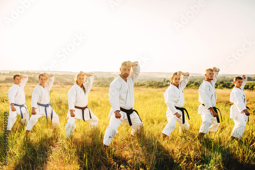 Αφίσα Karate class work out the stand, training in field