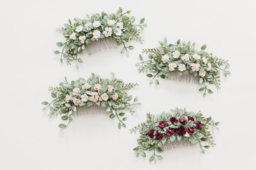 wedding hair comb on white background