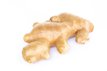 Sticker - Fresh ginger root with sliced islolated on white background for herb and medical product concept