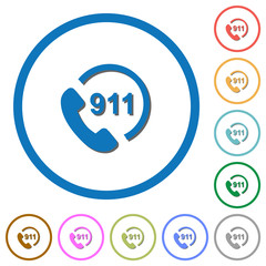 Poster - Emergency call 911 icons with shadows and outlines