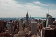 New York skyline from high skyscrape in the morning. Travel photography