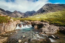 Beautiful Waterfalls Scenery On The Isle Of Skye, Scotland: The Fairy Pools, Glen Brittle, Scotland