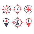 © Amin - vector illustration survey land logo icon with location compass and camera
