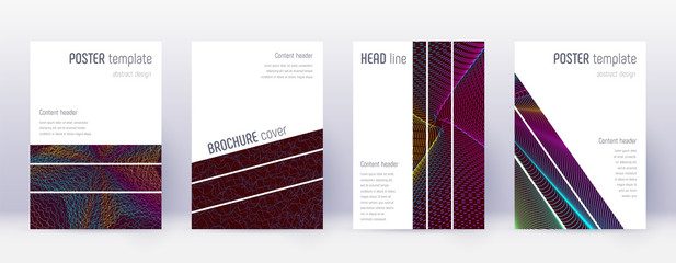 Geometric brochure design template set. Rainbow ab