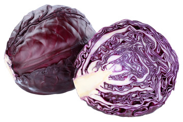 Wall Mural - Blaukraut Rotkohl Kraut Kohl frisch Food geschnitten Gemüse Freisteller freigestellt isoliert