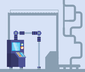 Poster - technified factory scene icon