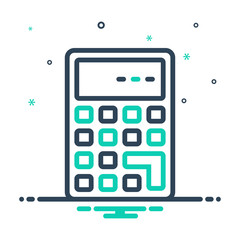 Mix line icon for calculate calculation