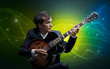 © ra2 studio - Serious classical guitarist with fabled sparkling wallpaper
