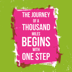 Wall Mural - A Journey Of A Thousand Miles Begins With A Single Step/Illustration of an inspiring