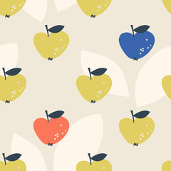 Aufkleber - seamless pattern with stylized apples in scandinavian style