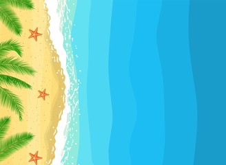 summer on beach composition with copy space. beautiful background on the sea topic with palm trees. 