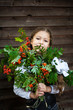 © Kiryakova Anna - Closeup portrait of a schoolgirl with a bouquet of rowan