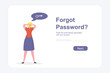 Cute female think about key, forgot password-text,security web page template