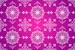 Elegant seamless pattern hand drawn traditional ornament decoration mixed with victorian style. Geometry each side for fashion fabric, knit, textile, batik. Purple background.