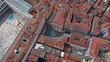 © aerial-drone - Aerial drone photo of famous Gondola station next to Saint Mark's square in Venice, Italy
