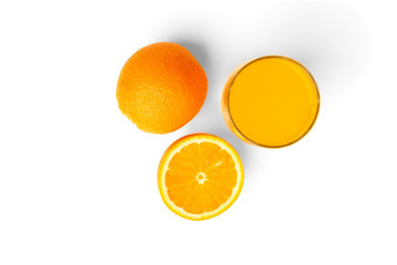 Wall Mural - Orange juice isolated on white background.