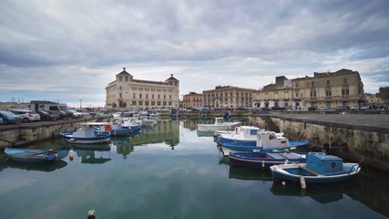 Wall Mural - Italy, Sicily, Syracuse old town harbor