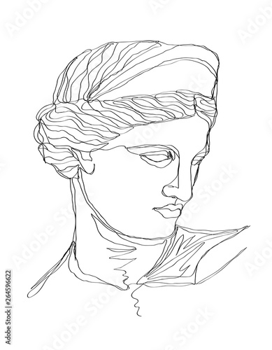 One Line Drawing Sketch Greek Sculpture Modern Single Line Art Aesthetic Contour Perfect For Home Decor Such As Posters Wall Art Tote Bag T Shirt Print Sticker Stock Vector Adobe Stock Printable stickers cute stickers planner stickers heart diagram macbook stickers tumblr stickers aesthetic stickers vintage heart skull. one line drawing sketch greek sculpture