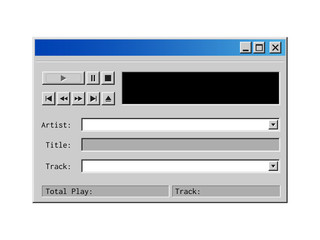 Wall Mural - old music player window mockup for mobile apps, sites and audio services.