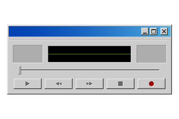 Wall Mural - old voice and sound recorder window mockup for mobile apps, sites and music services.
